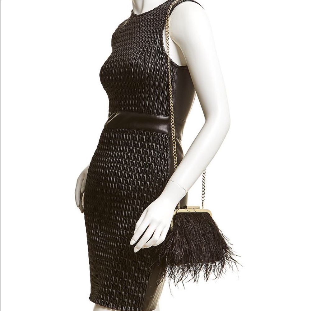 BCBGMaxazria opal feather clutch